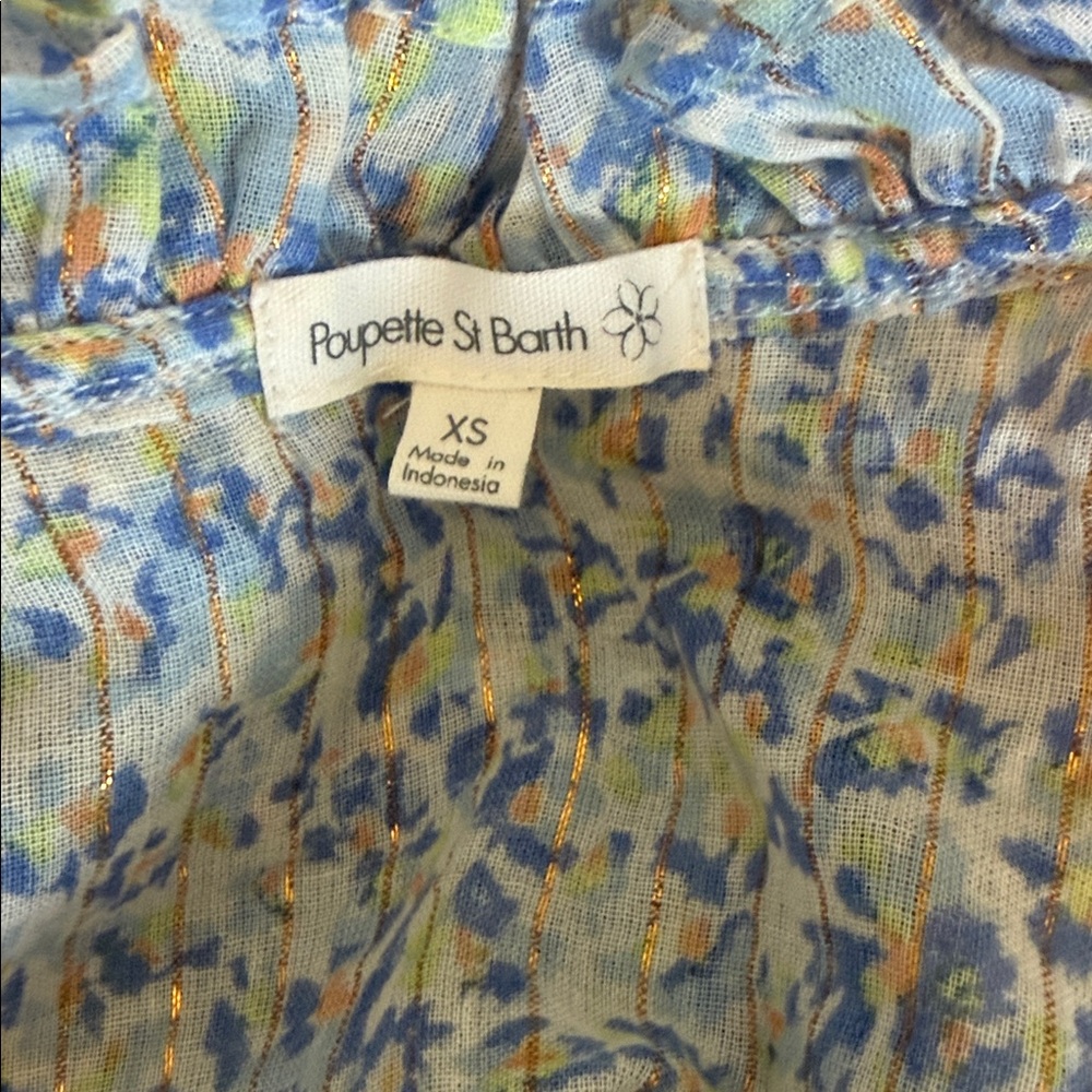 Poupette St. Barth Blue and White Floral Mini Dress - Picture 6 of 6